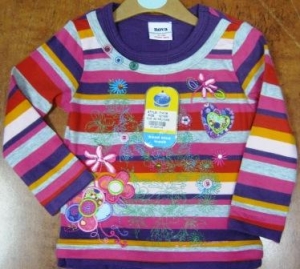 Striped Raglan in the flowers ― Maksimka - quality children's clothing.