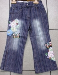 джинсы в полоску с цветами темные