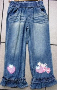 джинсы с рюшем ― Максимка - красивая детская одежда оптом и в розницу.