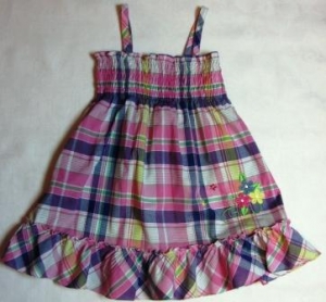 sundress with elastic bands in a cage ― Maksimka - quality children's clothing.