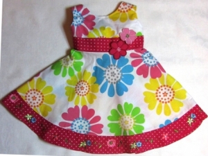 сукня в квіти з обробкою в горошки ― Максимка - красивий дитячий одяг оптом та в роздріб.