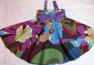 sun-flared dress with bow ― Maksimka - quality children's clothing.