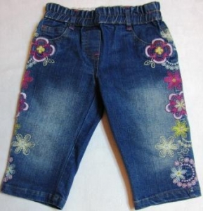 jeans, capri pants with flowers ― Maksimka - quality children's clothing.