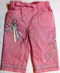 Linen pants with flowers and butterflies